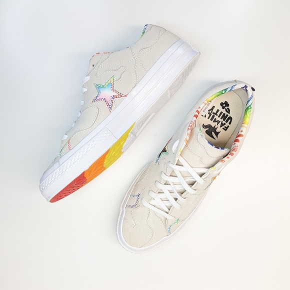 Converse One Star Low Pride Family Unity Leather Casual Sneakers Size Men's 11 - Picture 6 of 11